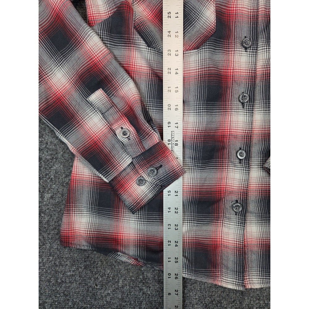 Dixxon Equalizer Flannel Shirt Womens Medium Red / Gray Plaid - Picture 4 of 9